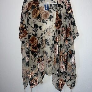 Velvet Floral Sheer Kimono